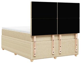Cama com molas/colchão 140x200 cm tecido cor creme