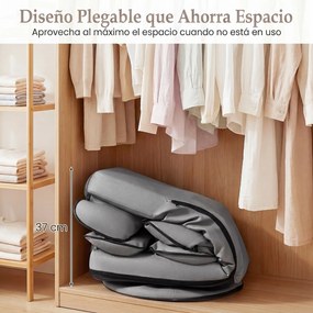 Cadeira de Chão Giratória, 55 x 55-117 x 20-76 cm, Encosto Reclinável, Cinzento