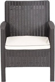 Conjunto de 2 Poltronas de Jardim ADRIATICO – Castanho com Coxim Beige