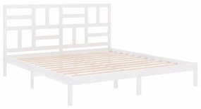 Estrutura de cama 200x200 cm madeira maciça branco