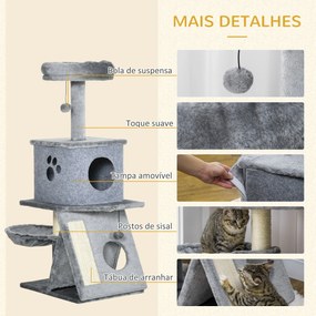 PawHut Árvore Arranhador para Gatos Altura 111cm Torre para Gatos com