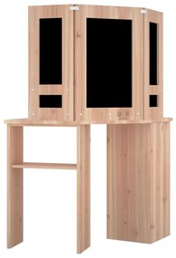 Toucador de canto com LED 111x54x141,5 cm carvalho