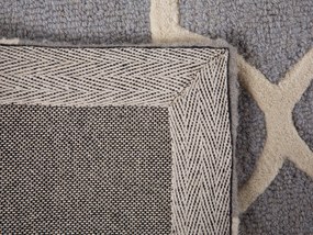 Tapete de lã cinzenta 80 x 150 cm SILVAN Beliani