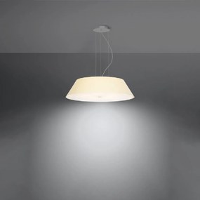 Candeeiro de Teto Suspenso tecido, vidro e aço VEGA 60 Cm Branco