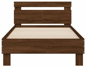 Cama sem colchão com cabeceira 100x200 cm carvalho castanho