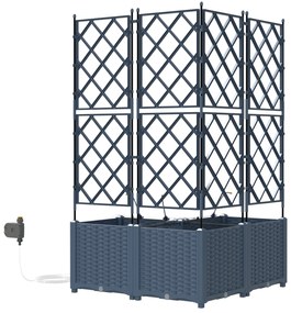 Jardineiras vidaXL com Sistema de Irrigação 3 pcs Cinza