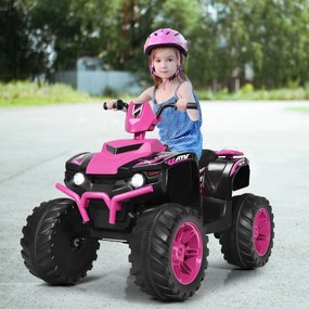 Moto 4 elétrico para crianças com bateria Velocidade para a frente e Marcha a trás com luzes LED de música rosa