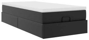 Estrutura de cama otomana com colchão 80x200 cm preta
