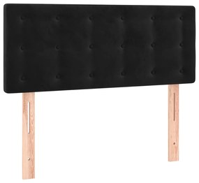 Cabeceira de cama c/ luzes LED veludo 90x5x78/88 cm preto