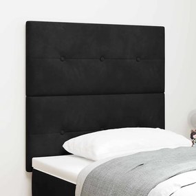Cabeceira vidaXL Botão Estofada Preta 90 cm Veludo
