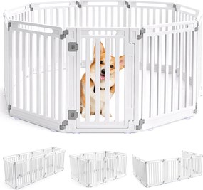 Recinto Modular para Cães, 53 x 81 cm, 9 Painéis Modulares, Branco