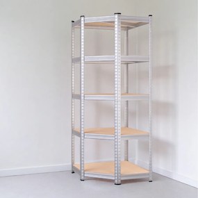 Estante em aço galvanizado para cargas pesadas até 875 kg, 180 x 70 x 40 cm Prateado