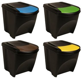 Caixotes do lixo empilháveis 4 pcs 100 L antracite