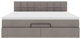 moldura de cama otomana vidaXL com tecido Taupe 180x200cm