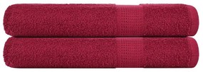 vidaXL Toalhas 2 pcs 100x200 cm 360 gsm 100% algodão bordéus