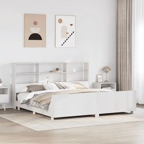vidaXL Cama sem colchão 200x200 cm madeira de pinho maciça branco