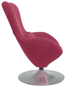 Cadeira Egg de Veludo Vermelho Vinho da