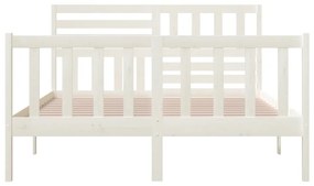 Estrutura de cama 160x200 cm madeira maciça branco