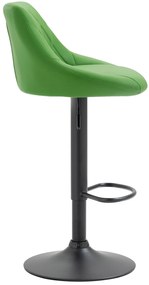 Banco de bar Lazio em couro sintético e com estrutura preta 46 x 83-104 x 49 cm Verde