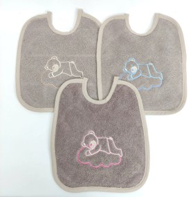 Babete Felpo Castanho Urso Nuvem Personalizável
