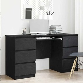 vidaXL Mesas 2 pcs Madeira de Carvalho Preta 140x50x76 cm Madeira de Engenharia