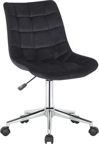 Cadeira de Escritório de Veludo Medford Preta