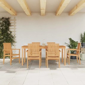 vidaXL Conjunto de jantar para jardim 7 pcs madeira de teca maciça