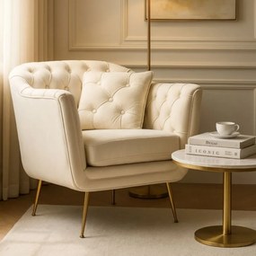 POLTRONA BUDAPEST COM ALMOFADA CM 88X83X91 CREME