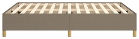 Cama sem colchão 140x200 cm tecido castanho-acinzentado