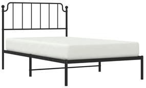 Estrutura de cama com cabeceira 107x203 cm metal preto