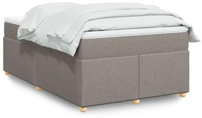 Cama boxspring c/ colchão 120x190cm tecido castanho-acinzentado