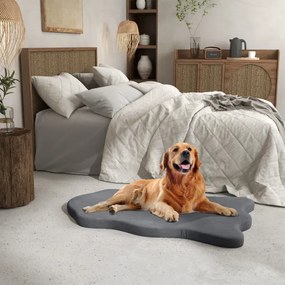 Cama para cães grandes com suporte viscoelástico tapete impermeável com capa removível 110 x 66 x 5 cm Cinzenta