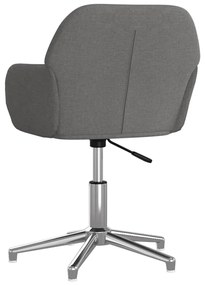 Cadeiras de jantar giratórias 2 pcs tecido cinzento-claro