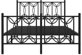 Estrutura de cama com cabeceira e pés 120x190 cm metal preto
