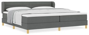 Cama Box Spring com Colchão Cinza Escuro 200x200 cm Tecido