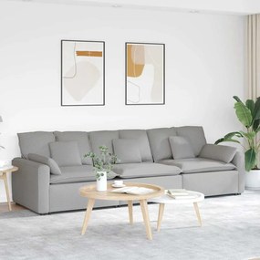 Sofá modular com almofadas cinzento nublado