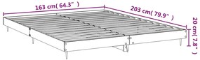 Estrutura de cama sem colchão 160x200 cm sonoma cinzento