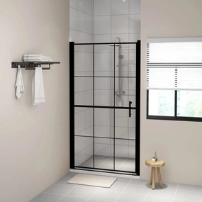 vidaXL Porta de chuveiro vidro temperado 100x178 cm preto