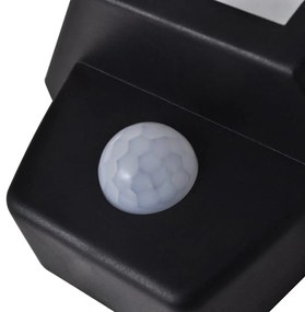 Candeeiros de parede solares 2 pcs c/ sensor de movimento preto