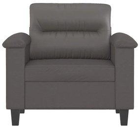 Poltrona 60 cm couro artificial cinzento