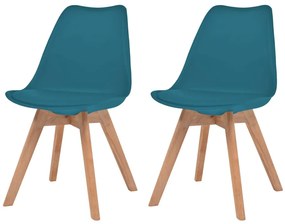 Cadeiras de jantar 2 pcs plástico turquesa