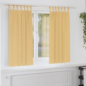 vidaXL Cortinas com cortinas 2 pcs Bege Poliéster