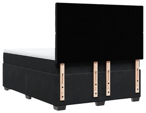 Cama com molas/colchão 140x200 cm veludo preto
