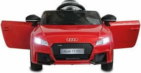 Carro elétrico para crianças 12V Audi TT RS pneus de borracha maciça, banco em pele sintética Vermelho