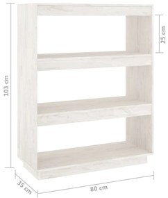 Estante/divisória 80x35x103 cm pinho maciço branco