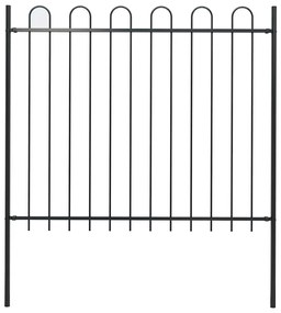 vidaXL Cerca de jardim com arco superior em aço 181x150 cm preta