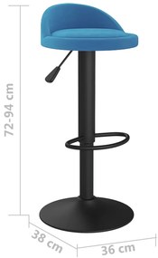 Bancos de bar 2 pcs veludo azul