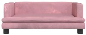 Sofá infantil 80x45x30 cm veludo rosa