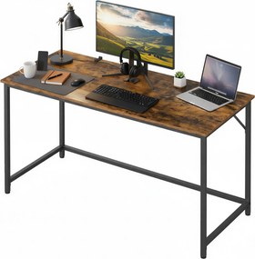 Secretária para escritório em casa 100 x 50 x 76 cm, estável, fácil de montar castanho-preto