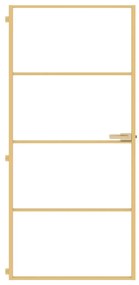 Porta interior 93x201,5 cm vidro temperado e alumínio dourado